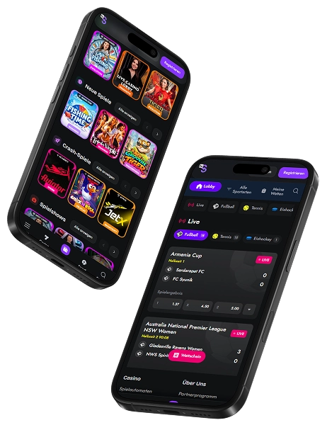 hiSpin Casino App auf Smartphone mit mobilen Casino- und Sportfunktionen