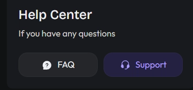 hiSpin Help Center with FAQ and Support options