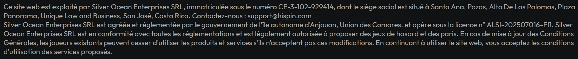 HiSpin Sécurité et Licences