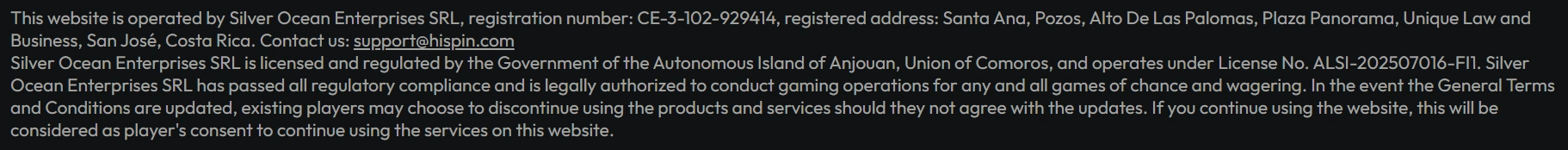 HiSpin Security and Licences