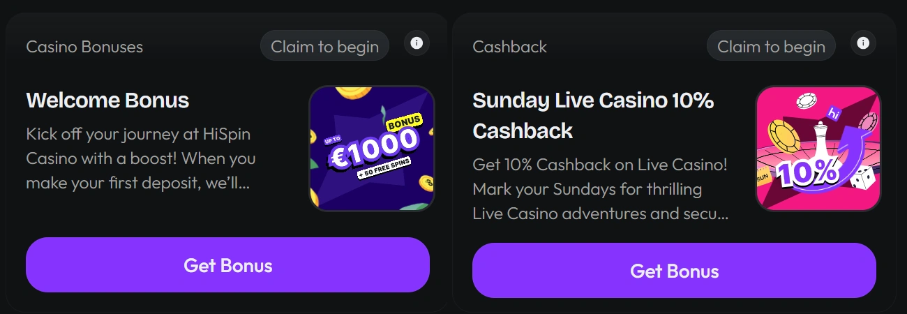 HiSpin Bonus and Promotions